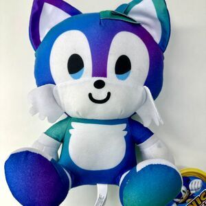 Sonic Emoji Tails Blue Gradient Big Head Plush Toy Factory Licensed Sega New 10"